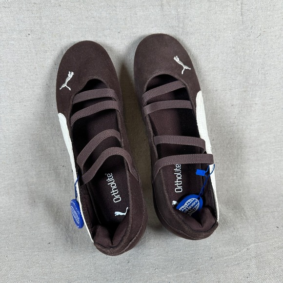 Puma Speedcat Brown Suede Ballet Flats Mary Jane sneaker loafer Streetwear - Picture 3 of 7